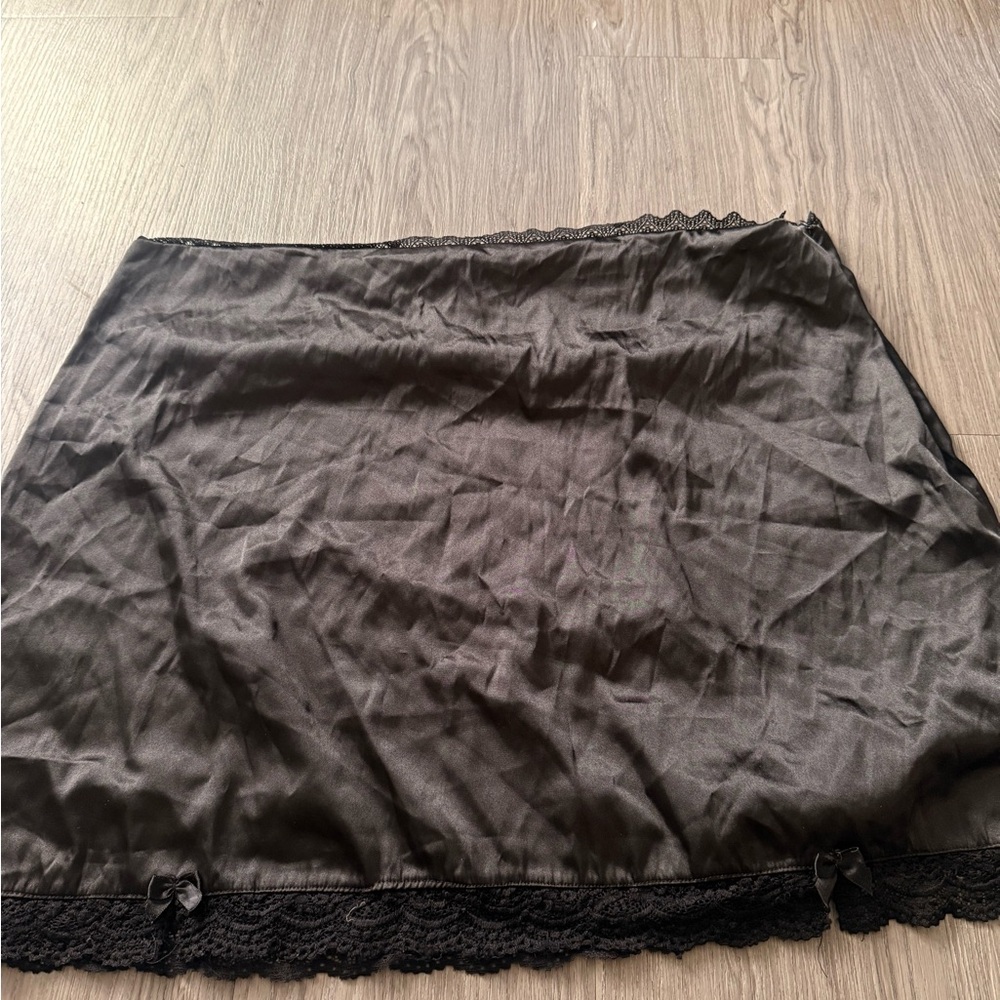 Black Lace Trim Skirt